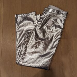 Abercrombie & Fitch Shimmering Silver High Rise Pants